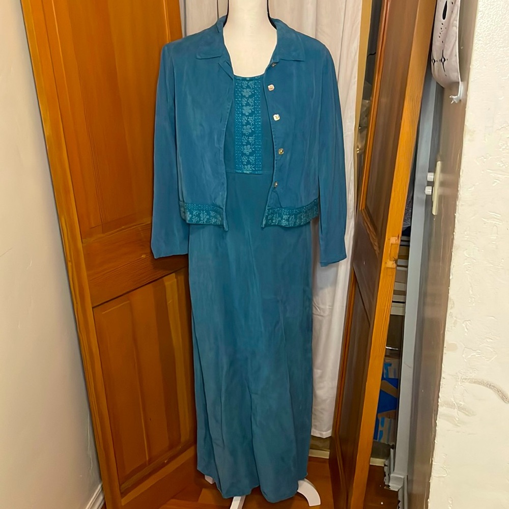 Vintage Coldwater Creek 2-piece dress & matching jacket size XS